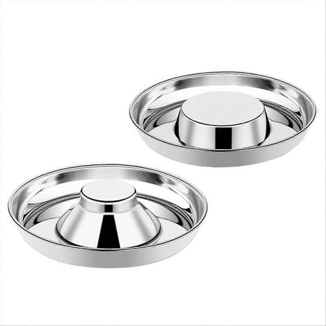 Lot de 2 gamelles en acier inoxydable pour chiots, petites gamelles pour nourriture et eau, gamelles anti-glouton pour chiots en période de sevrage (1/5)