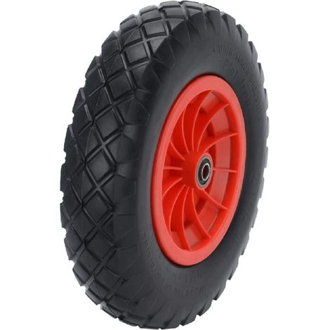 16 Inch Pneumatic PU Tire Wheelbarrow Wheel Tire Solid Wheelbarrow Tire Puncture Resistant Tire Garden Trolley Weatherproof Industrial Vehicle Spare Tire (1/5)