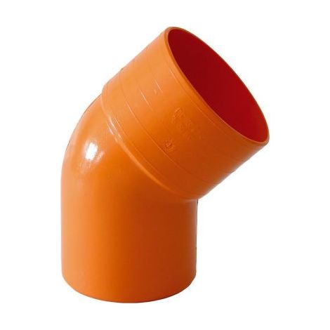 CURVA APERTA 45° PVC ROSSO Diam. 40 mm PER TUBI DI SCARICO IDRAULICI (2 pezzi)