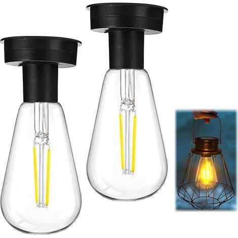 Lampadina solare, luce solare da giardino esterna di ricambio in 2 pezzi, luce solare di ricambio da 8 cm con lampadina LED luminosa, copertura per lanterna solare per decorazione da giardino esterna (1/5)