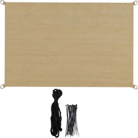 Shade Sail 3x3m Rectangular Waterproof PES Shade Cloth Off White with 95% UV Protection for Outdoor Patio Garden (1/4)