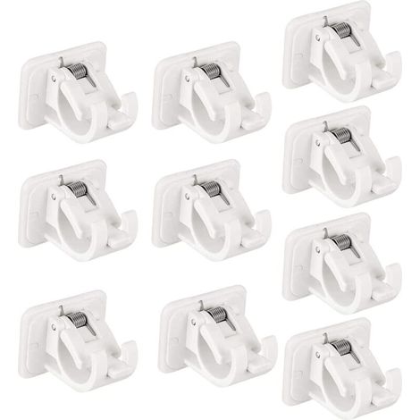 Supporti adesivi per asta per tende, 10 pezzi, non richiedono foratura, facili da montare a parete, ideali per bagno e casa