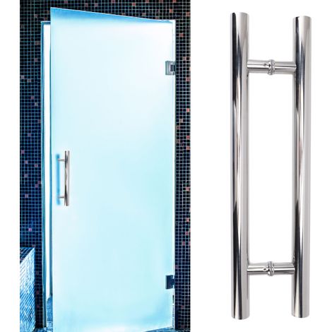 Manilla para puerta corredera de granero (acero inoxidable 304) – Kit de montaje y manilla – Herrajes robustos y duraderos – Con cerradura para puertas correderas de madera o vidrio (1/5)
