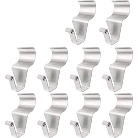 Lot de 10 crochets pour revêtement de vinyle, robustes, en acier inoxydable, profil bas, sans perçage. (1/5)
