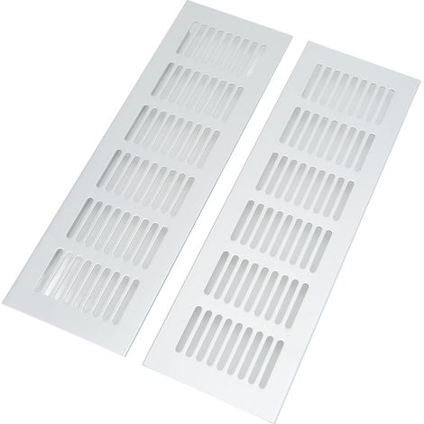 Lüftungsgitter aus Aluminiumlegierung, silberfarben, rechteckig, 80 x 250 mm / 3,14 x 9,84 Zoll, zur Wärmeableitung, für Schränke, Wohnmobile und Camper. (1/5)