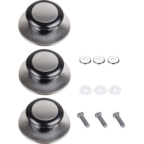 3 Pieces Pot Lid Handle Poignée de Couvercle de Casserole,Bouton de Couvercle Convient pour Poignée de Couvercle en Verre Couvercle de Casserole en Acier Inoxydable Ouchons Poignées de Cuisine (1/5)