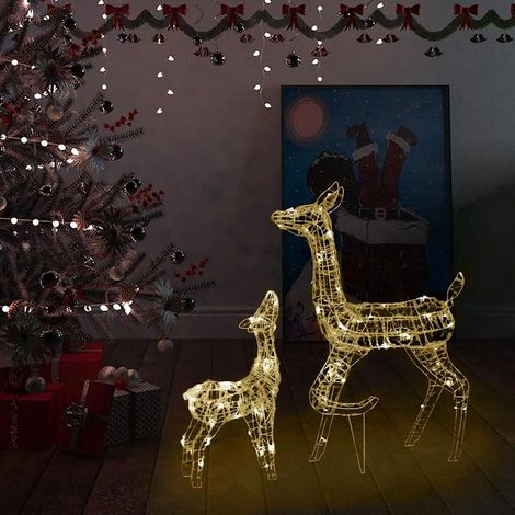 vidaXL LED-Rentier-Familie Weihnachtsdeko Acryl 160 LED Warmweiß (1/5)