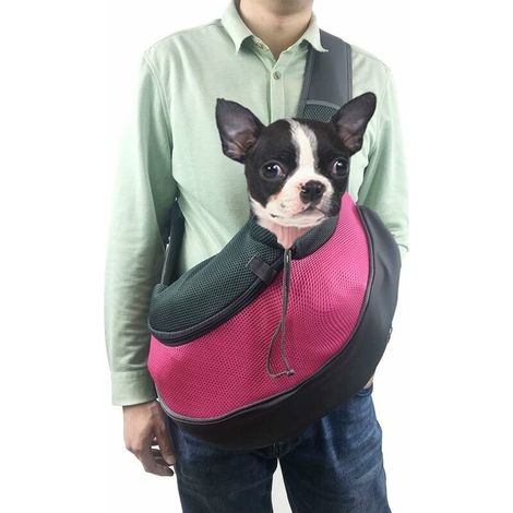 Pet Dog Sling Carrier, Hands Free Side Pet Sling Carrier, Portable Lightweight Breathable Mesh Outdoor Travel Chest Carrier Bag for Pet Puppy Dog Cat(l) (1/5)