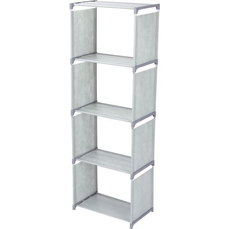 Bibliothèque debout multicouche, étagère de rangement, organisateur de maison pour salon chambre à coucher, couleur grise