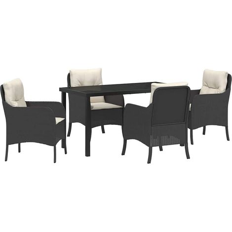 Maison Exclusive - Set da Pranzo per Giardino 5 pz Nero polyrattan (1/5)