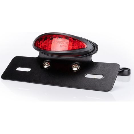 Motorcycle Tail Light Brake Light Red and White License Plate Light Red, Size XL, Black (1/5)
