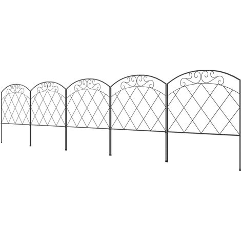 3m Decorative Metal Garden Fence - Diamond Swirl Pattern (1/5)