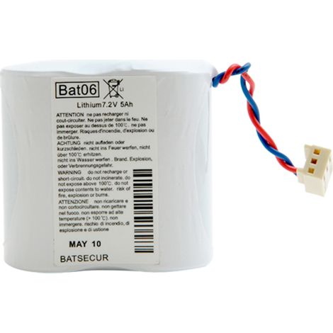 Daitem – Batterie pour alarme 7.2V 6Ah – Technologie lithium – Longue durée de vie – Compatible avec sirènes et détecteurs (1/2)