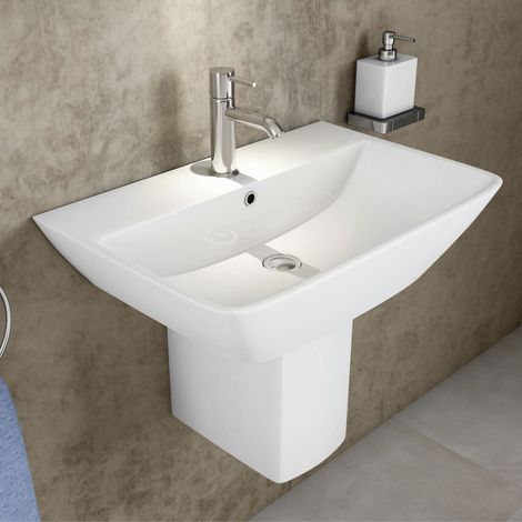 RAK Summit Basin and Semi Pedestal 500mm Wide - 1 Tap Hole (1/4)