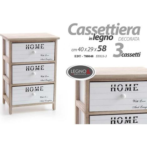 Kommode 3 Schubladen Badezimmer Küche Home Antik Shabby cm 40 x 29 x 58 h