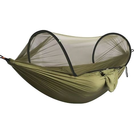 Hammock with mosquito net 260x140 cm – Load capacity 300 kg – Ultra-light 900g – 2 carabiners and sturdy shoulder straps – Ideal for camping and hiking (1/5)