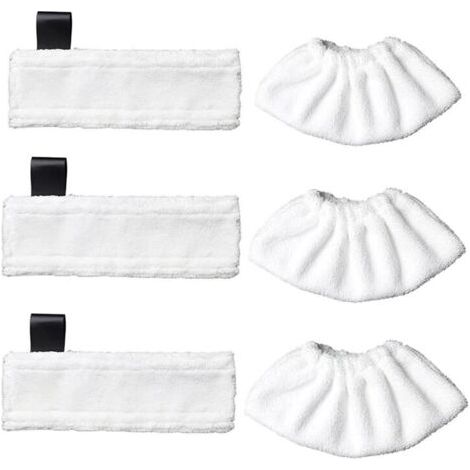 Lot de 3 lingettes de rechange en microfibre et 3 chiffons en microfibre pour Karcher Easy Fix SC1/SC2/SC3/SC4/SC5/SV7, chiffon accessoire pour Kärcher Easy Fix (1/5)