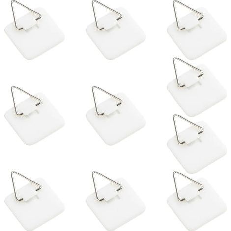 Set mit 10 Aufbewahrungshaken, selbstklebende Haken für Bilderrahmen, einfach zu montieren. (1/4)