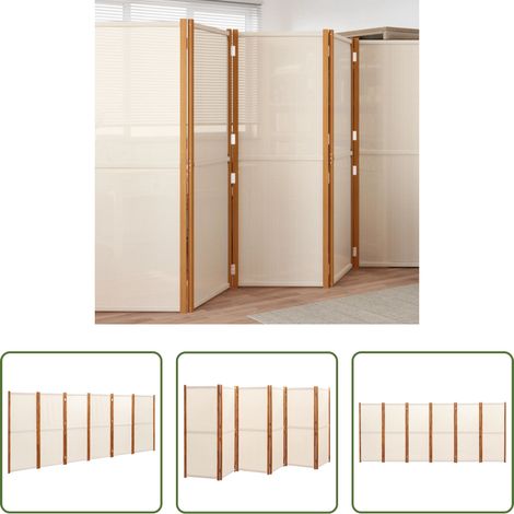 Cloison extérieure - Cloison de séparation 6 panneaux Blanc crème 420x180 cm (1/5)