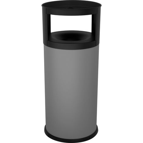 Pattumiera Gettacarte Ø38xh90 cm Autoestinguente Posacenere in Acciaio Verniciato Grigio (1/2)