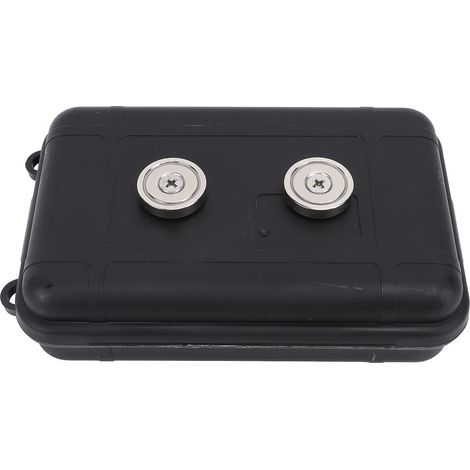 Boîte de rangement magnétique 15,5 x 10 x 4,5 cm, étanche, porte-clés magnétique pour voiture avec 4 attaches de sécurité (1/5)