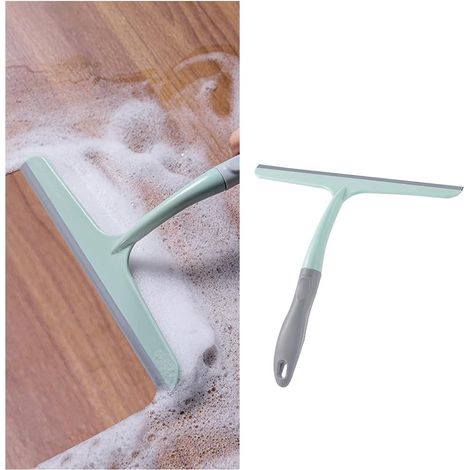 Tergivetro multifunzionale per auto, tergivetro multiuso per la pulizia dei vetri, tergivetro in silicone, tergivetro per auto con manico, accessori per doccia, auto, finestre (verde)