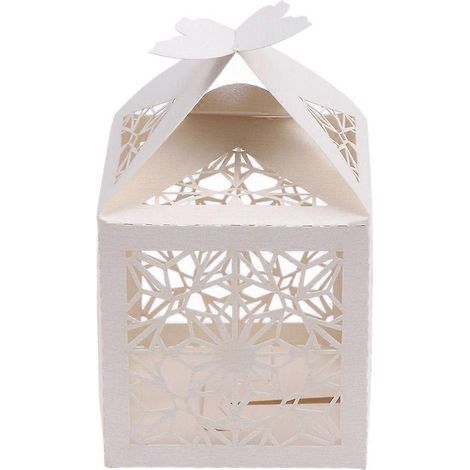 50 perforierte Geschenkschachteln aus Papier für Präsente und Süßigkeiten (Beige) – 11,00 x 6,00 x 0,10 cm – Beige (1/3)
