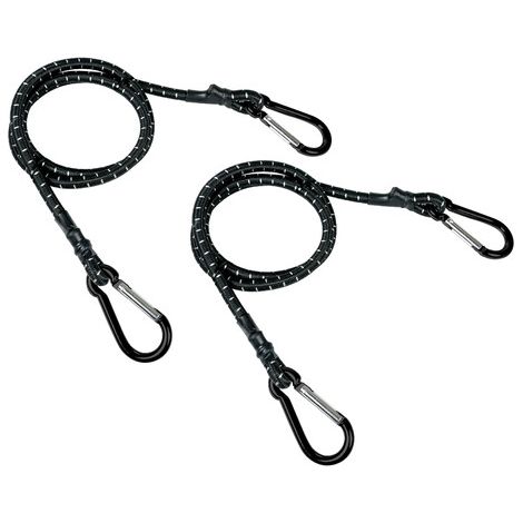 Snap-Hook, coppia corde elastiche con moschettoni in alluminio (1/2)