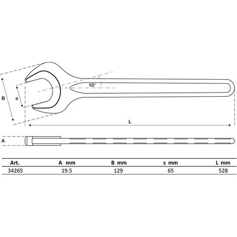 BGS llave de boca DIN 894 SW 65 mm - 34265