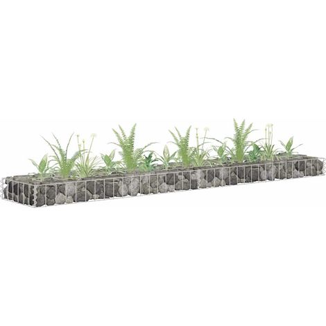 Lit surélevé à gabion-Jardinière en cage à pierre-Jardinière à gabion Acier galvanisé 180x30x10 cm (1/5)