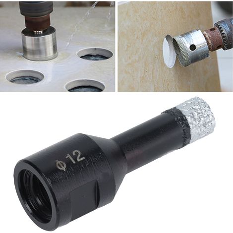 Vakuumgelöteter Diamantbohrer M14 zum Aufbohren von Löchern in Marmor, schwarz, 12 mm (1/5)
