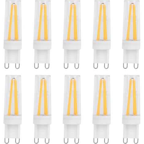 10 G9-Glühbirnen (3 W) für Wand-, Steh- und Deckenleuchten, 110 V Wechselstrom, warmweiß (1/5)