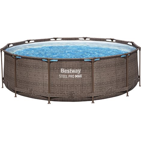 Piscine hors-sol tubulaire BESTWAY Steel Pro Max - 366x100cm - Épurateur à Cartouche de 2 006 L/H + Échelle