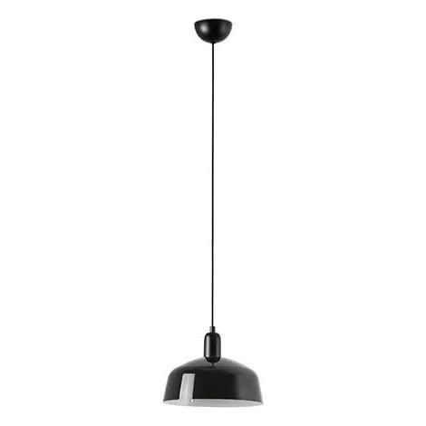 Faro Tatawin Mittlere kuppelförmige Pendel-Deckenleuchte Schwarz, Schwarz glänzend 1x E27