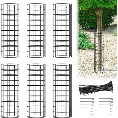 Grillage de protection pour tronc d'arbre - convient aux jardins, aux bois, au jardinage amateur, etc. - Lot de 6 pièces, 33 x 33 cm (1/5)