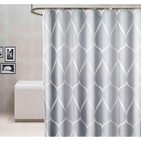 Rideau de Douche 120x180 cm, Imperméable Lavable Anti Moisissure Rideaux de Douche Polyester , Gris (1/5)
