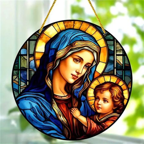 Suncatcher - Scene De La Nativité - En Acrylique - Pour Fenêtre - 20 X 20 Cm - 1 Pièce (1/5)