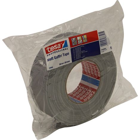Tesa 53949 Cinta adhesiva de tela plateada 50 m x 50 mm
