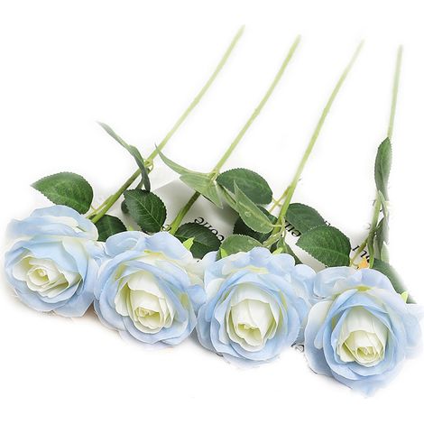 Lot de 5 roses artificielles aux couleurs vives, durables et attrayantes, décoratives en soie