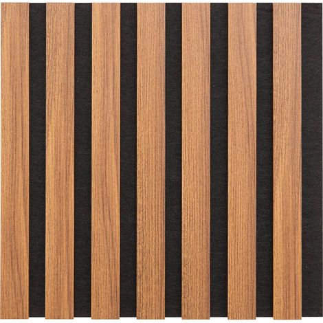 Set di 3 pannelli decorativi colva effetto noce, fondo nero 30x30cm - Atmosphera créateur d'intérieur