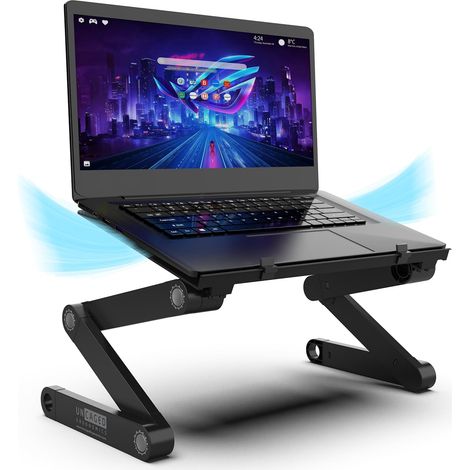 Support ordinateur portable réglable, rehausseur ergonomique pliable bureau maison (1/5)