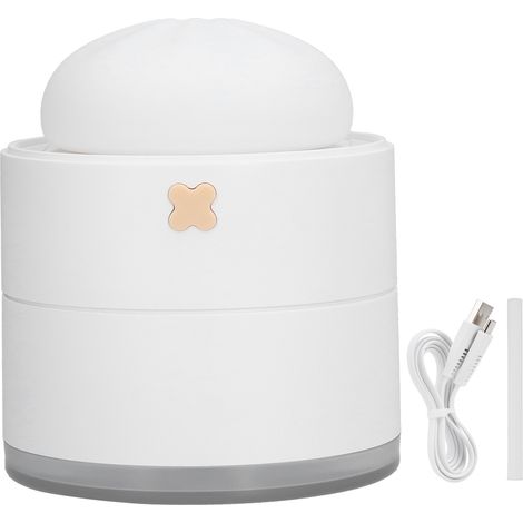 Humidificateur d'air USB 400ml forme de petit pain vapeur, 2 vitesses réglables pour bureau, blanc (1/5)