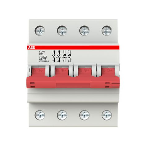 Interruptor modular ABB e204/80g 80A 4 polos