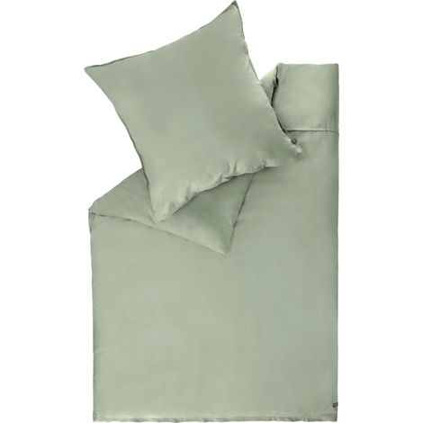 SCHÖNER WOHNEN Satin Bettwäsche PLAIN - 1 Stück 140x200 cm, Grün