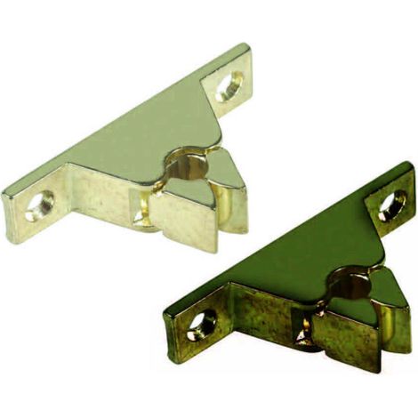 Pinza fermaporta senza incontro - Specifiche: mm 60x32x14h. ottone lucido - 10 pz