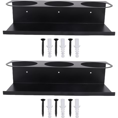 Porte-bouteilles en fer, gain de place, installation facile, fixation murale, rangement pour bouteilles, idéal pour la maison et la cuisine (lot de 2). (1/5)