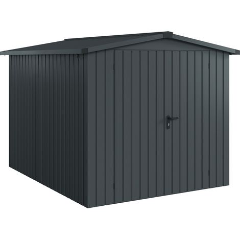 Hörmann Ecostar Metall-Gerätehaus "Euroline Trend" mit Satteldach ESD 6, anthrazitgrau, 214 x 262 cm, 2-flüglige Tür
