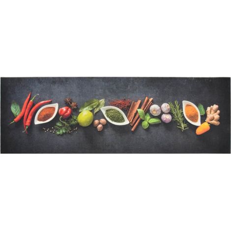Maison Exclusive - Küchenteppich Waschbar Gewürze 60x180 cm Samt (1/5)