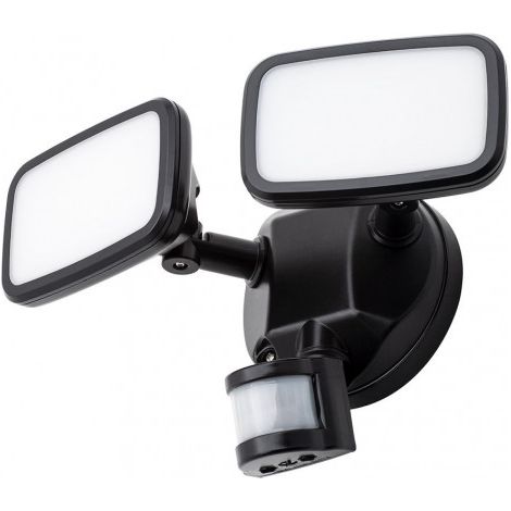 Litecraft Alma Floodlight Twin LED Outdoor Fitting with PIR Sensor - Black