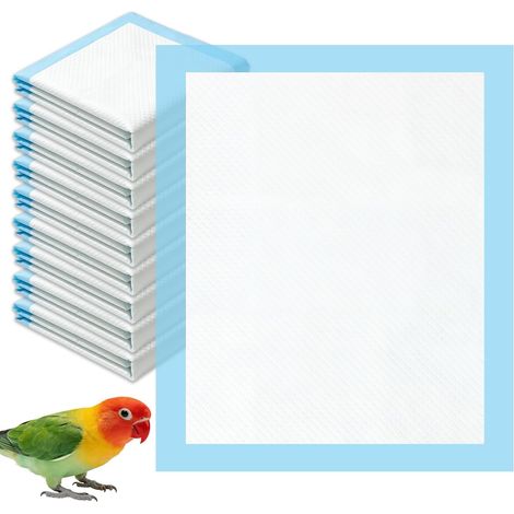 10 Pieces Bird Cage Liner Paper Absorbent Cushion Pad Disposable Non Woven Parrot Bird Pad Mat Large Parakeet Cage Liners Parakeet Cage Training Accessories for Pet Parrot (45 33cm) (1/5)